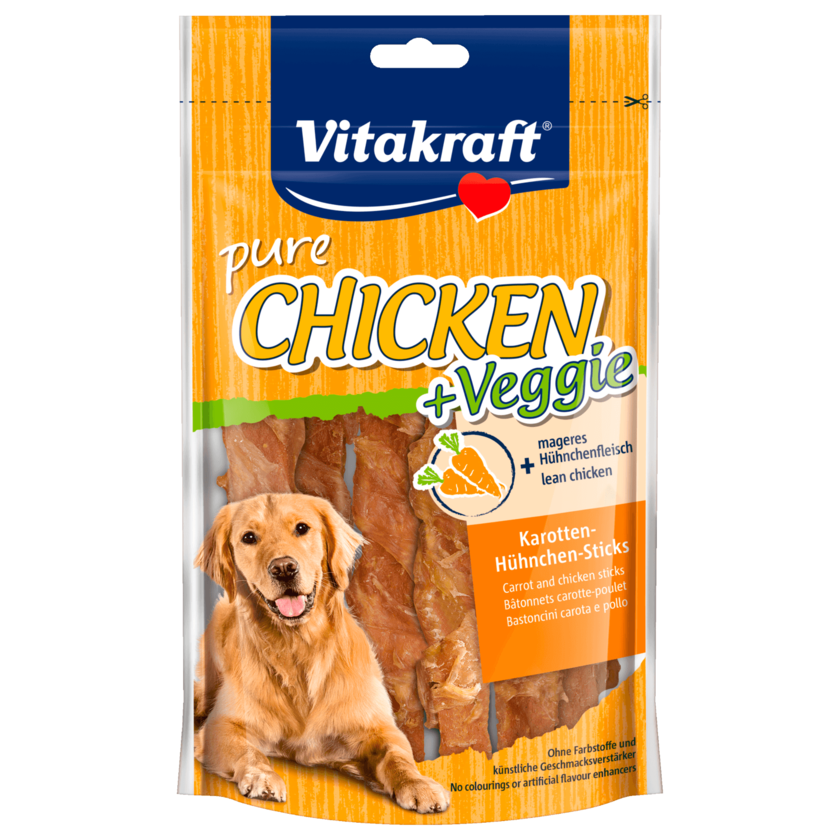 Vitakraft pure Chicken +Veggie Karotten Hühnchen Sticks 80g